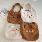 Winter Tote Bag Women Cartoon Embroidery Shoulder Bag Handbags