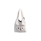 Winter Tote Bag Women Cartoon Embroidery Shoulder Bag Handbags