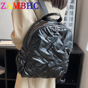 Winter Travel Women's Waterproof Down Fabric Backpacks