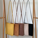 Winter Vintage Casual Women's Bag Soft Faux Suede Ladies Crossbody Phone Bag