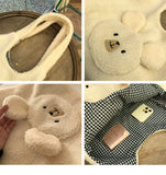 Winter Warm Handbags Lamb Hair 3D Bear Shoulder Bag Large Capacity Plush Bag