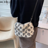 Plush Shoulder Bag Female Fluffy Faux Fur Crossbody Bags Chain Handbag