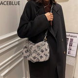Plush Shoulder Bag Female Fluffy Faux Fur Crossbody Bags Chain Handbag