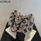 Plush Shoulder Bag Female Fluffy Faux Fur Crossbody Bags Chain Handbag
