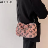 Plush Shoulder Bag Female Fluffy Faux Fur Crossbody Bags Chain Handbag
