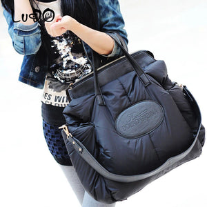 Winter Women Handbags Warm Tote Bag Space Cotton Material Large Package