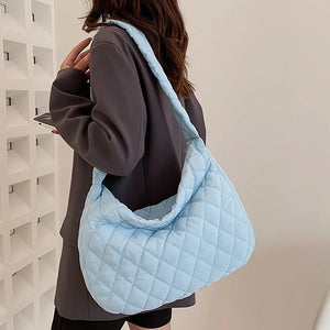 Winter Women Shoulder Bag Cotton Handbags Large Capacity Casual Crossbody Bags