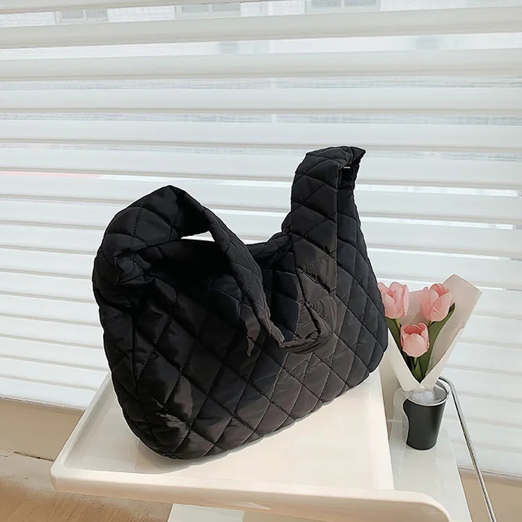 Winter Women Shoulder Bag Cotton Handbags Large Capacity Casual Crossbody Bags