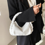 Weave Handle Leather Clutch Purse Small Shoulder Bag for Woman