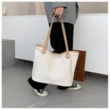 Canvas Tote Bag Large Capacity Shoulder Messenger Shopping Bag