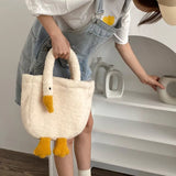 Cashmere Shoulder Bag Girl Cashmere Handbag Portable Messenger Bag