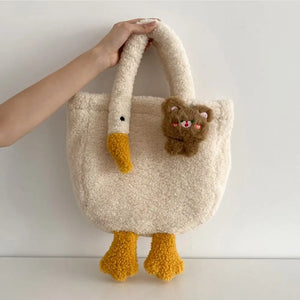 Cashmere Shoulder Bag Girl Cashmere Handbag Portable Messenger Bag