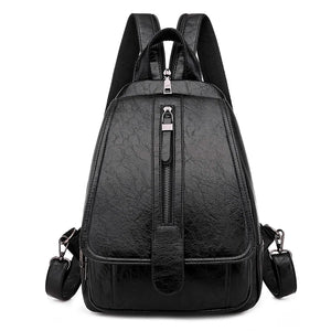 Women Leather Backpack Vintage Shoulder Bag for Girls School