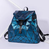 Geometric Patchwork Folding Backpack School Ladies Backpack For Teenage Girl