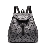 Geometric Patchwork Folding Backpack School Ladies Backpack For Teenage Girl