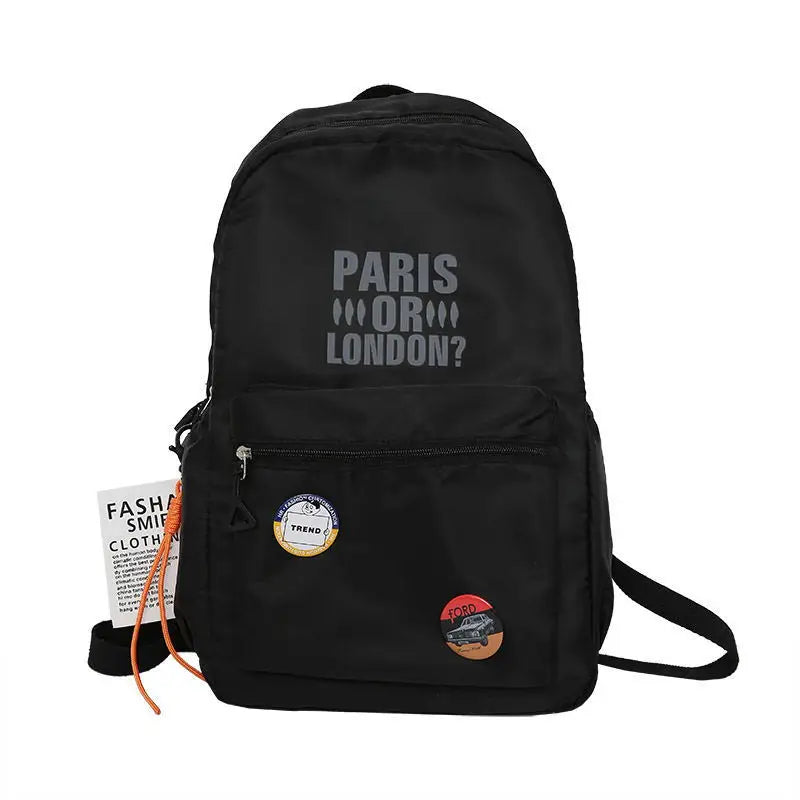 Women Badage Backpack Large Size School Bags For Girls