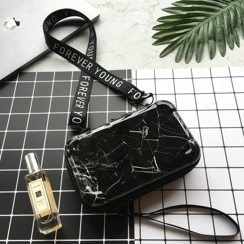 Women Marbling Totes Mini Shoulder Bag Clutch Bag