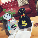Embroidered PU Leather Shoulder Bag with Laser Design
