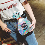 Embroidered PU Leather Shoulder Bag with Laser Design