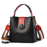 Colorful Strap Bucket Bag PU Shoulder Bags