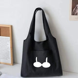 Canvas Vest Shoulder Bag Big Capacity Reusable Tote Bag