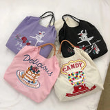 Embroidered Eco-friendly Tote Drawstring Bag Large Capacity
