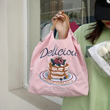 Embroidered Eco-friendly Tote Drawstring Bag Large Capacity