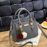 Women Furry Ball Waterproof Handbag Large Capacity Diagonal Bag