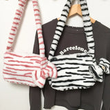 Animal Pattern Shoulder Bag Winter Plush Messenger Bag