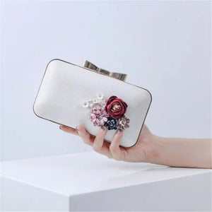 Women Flowers Evening Clutch Bags Wedding Chain Banquet Clutch Purse Wallets