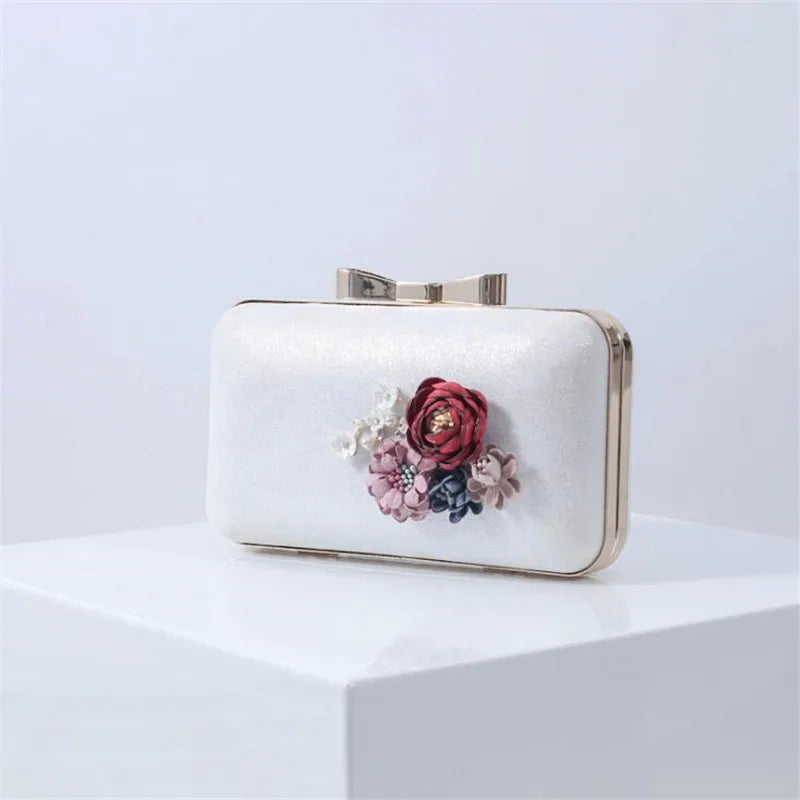 Women Flowers Evening Clutch Bags Wedding Chain Banquet Clutch Purse Wallets