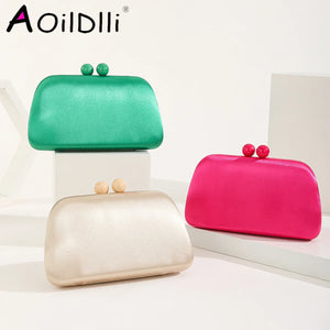 Leather Evening Bag Wedding Clutch Purse Hasp Wallets