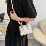 Women Small Square Bag Top-handle Handbags Chain Shoulder Crossbody Satchel Purs