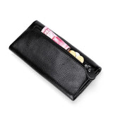Women Leather Wallet Long Lychee Pattern Top Casual Business Wallet
