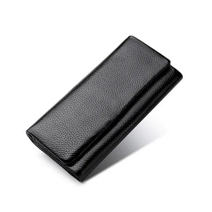 Women Leather Wallet Long Lychee Pattern Top Casual Business Wallet