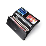 Women Leather Wallet Long Lychee Pattern Top Casual Business Wallet