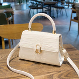 Women Messenger Bag Small Square Crocodile Pattern One Shoulder Bag