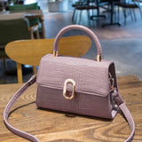 Women Messenger Bag Small Square Crocodile Pattern One Shoulder Bag