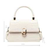 Women Messenger Bag Small Square Crocodile Pattern One Shoulder Bag