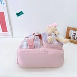 Nylon Backpack Waterproof Candy Colors High School Bags for Girls Boys