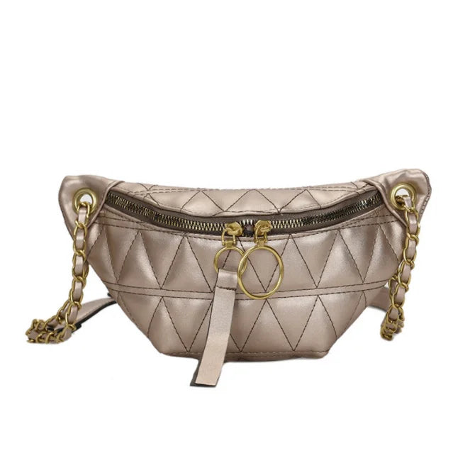 Women PU Chest Cross Fanny Bag