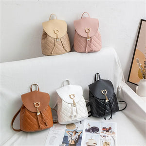 PU Leather Shoulder Mini Backpack Diamond Lattice Phone Pouch