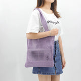 Crochet Wool Bag Casual Weave Open Hand Bag Shoulder Beach Solid High