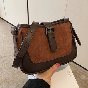 Women Shoulder Bag Autumn Retro Patchwork Messenger Pack All-Match Underarm Bags