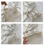 PVC Transparent Graffiti Messenger Female Bag Small Handbag Purse Crossbody Bags