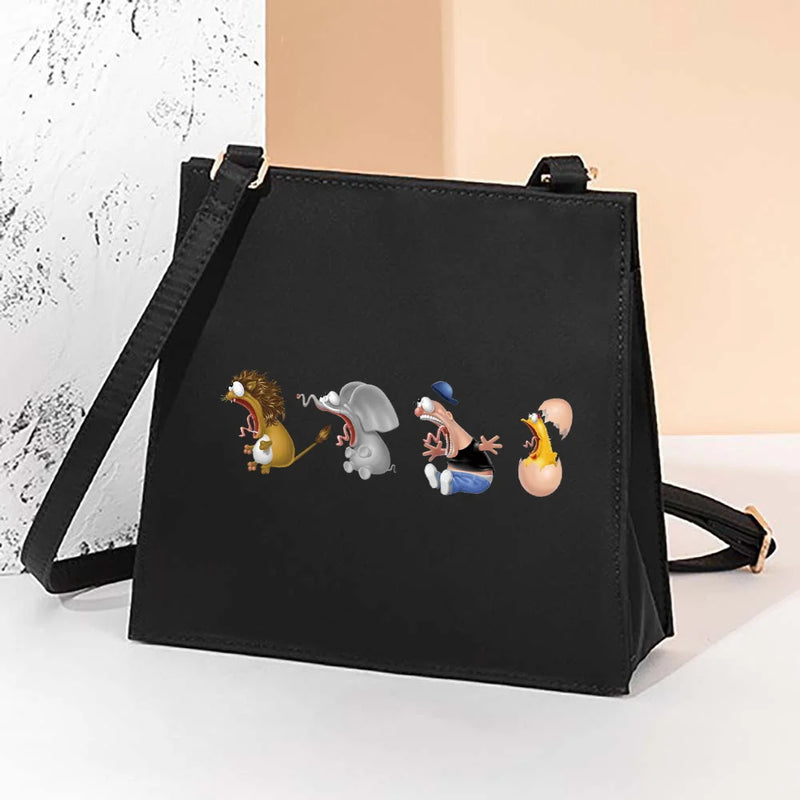 Women Square Bags Cartoon Shoulder Diagonal Bag Multifunctional