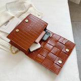 Crocodile Pattern Crossbody Bag Chain Evening Party Clutch