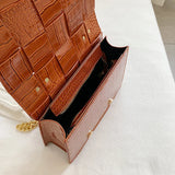 Crocodile Pattern Crossbody Bag Chain Evening Party Clutch