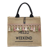 Large Capacity Tassel Shoulder Bag for Women Summer Beach