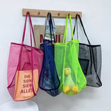 Women Mesh Single Shoulder Bag Lightweight Portable Shopping Travel Beach Bag